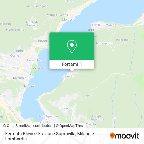 Mappa Fermata Blevio - Frazione Sopravilla