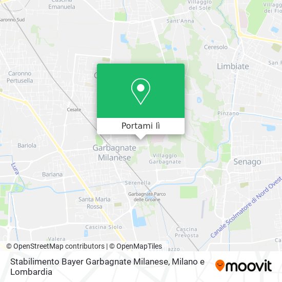 Mappa Stabilimento Bayer Garbagnate Milanese