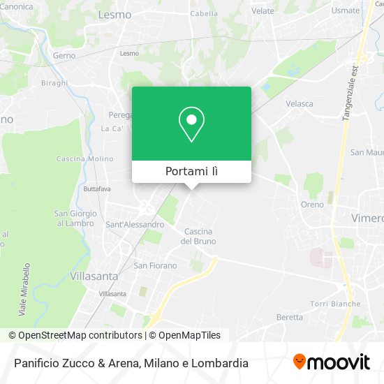 Mappa Panificio Zucco & Arena