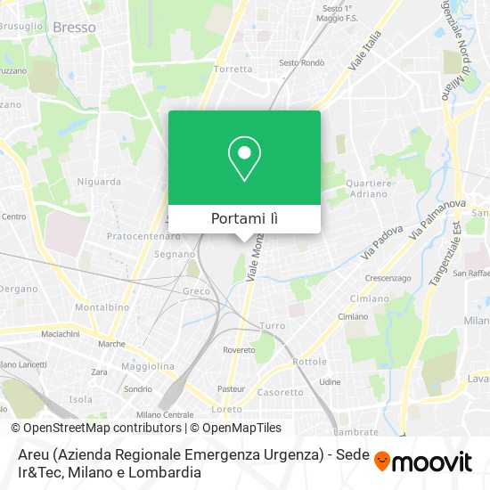 Mappa Areu (Azienda Regionale Emergenza Urgenza) - Sede Ir&Tec