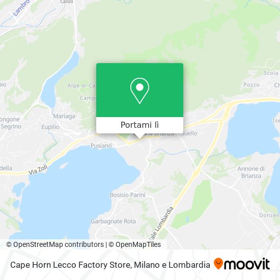 Mappa Cape Horn Lecco Factory Store
