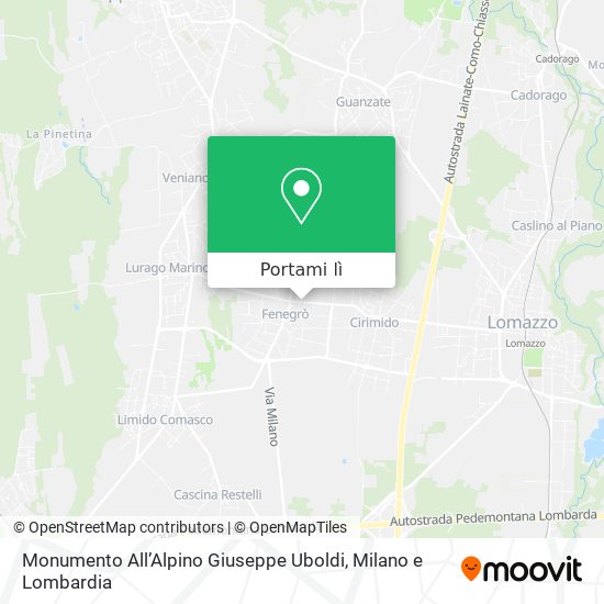 Mappa Monumento All’Alpino Giuseppe Uboldi