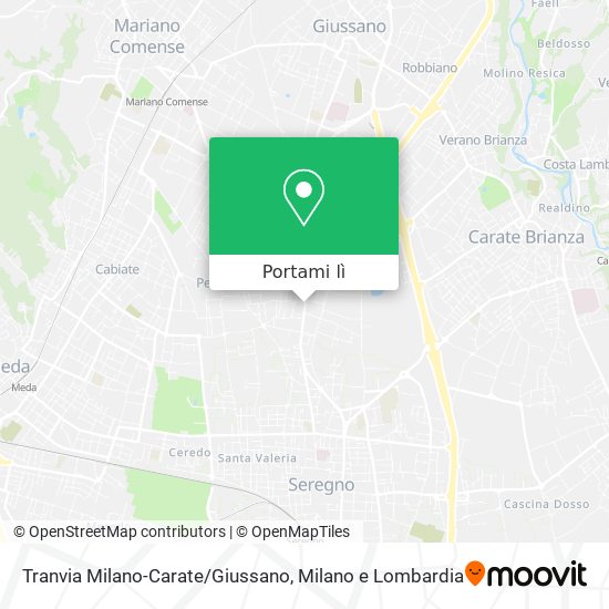 Mappa Tranvia Milano-Carate/Giussano