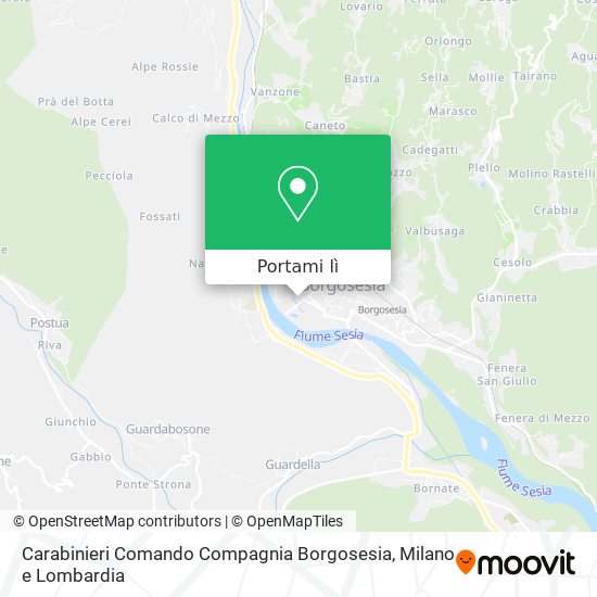 Mappa Carabinieri Comando Compagnia Borgosesia