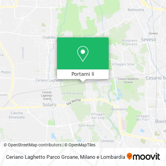 Mappa Ceriano Laghetto Parco Groane