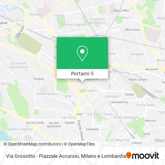 Mappa Via Grosotto - Piazzale Accursio