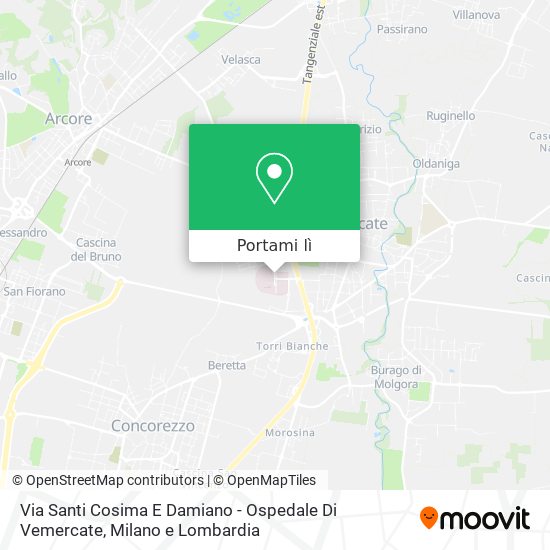 Mappa Via Santi Cosima E Damiano - Ospedale Di Vemercate
