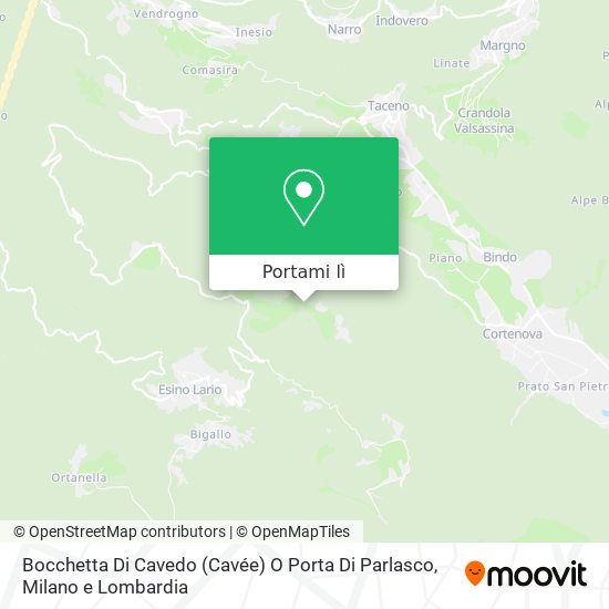 Mappa Bocchetta Di Cavedo (Cavée) O Porta Di Parlasco