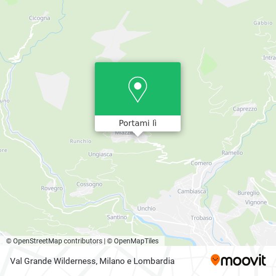 Mappa Val Grande Wilderness