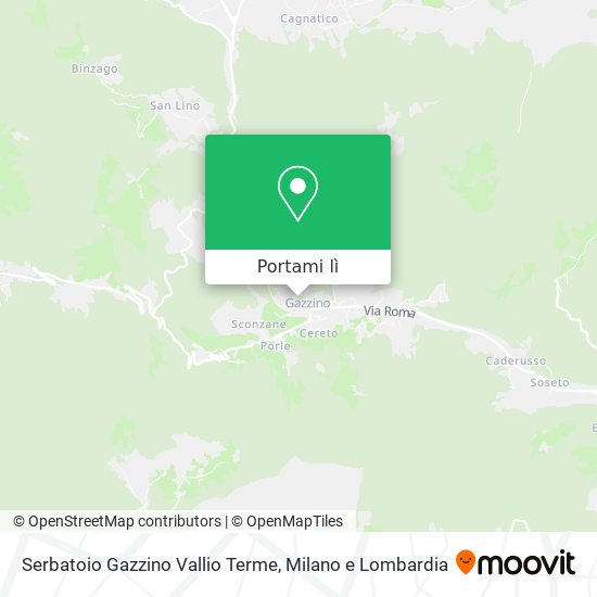 Mappa Serbatoio Gazzino Vallio Terme