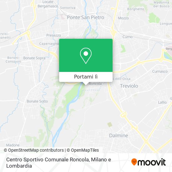 Mappa Centro Sportivo Comunale Roncola
