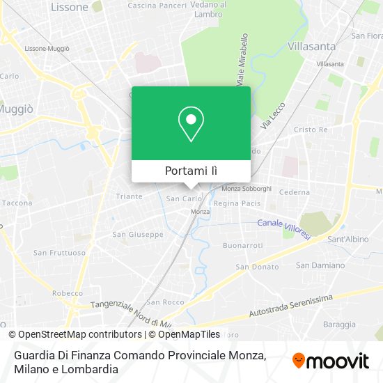 Mappa Guardia Di Finanza Comando Provinciale Monza