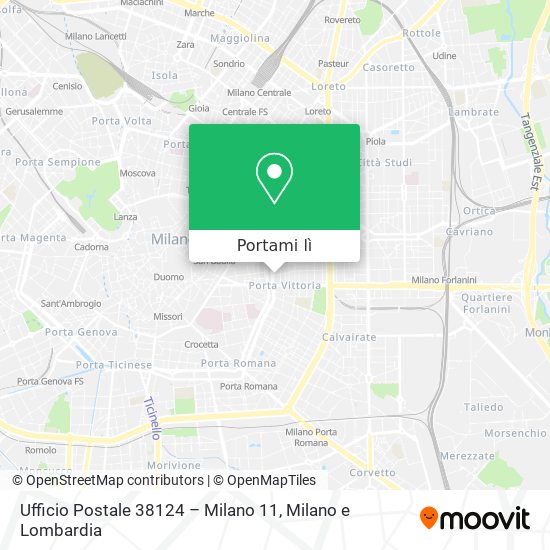 Mappa Ufficio Postale 38124 – Milano 11