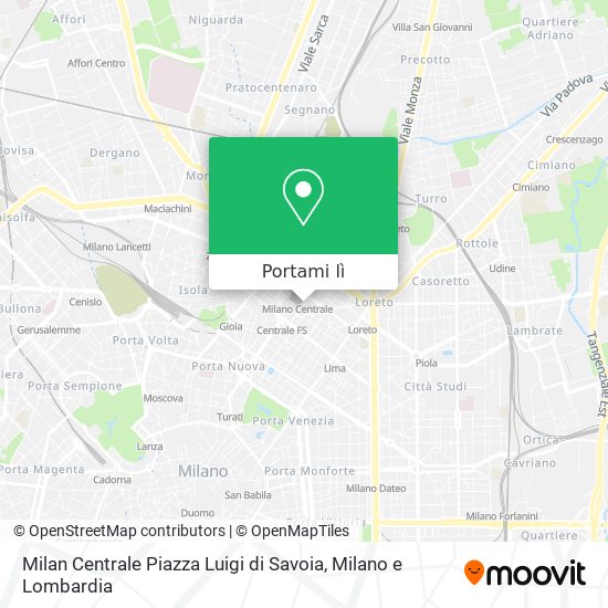 Mappa Milan Centrale Piazza Luigi di Savoia