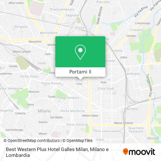 Mappa Best Western Plus Hotel Galles Milan