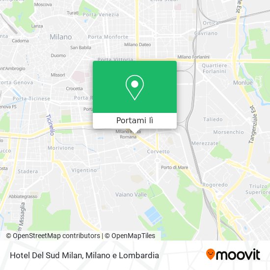 Mappa Hotel Del Sud Milan