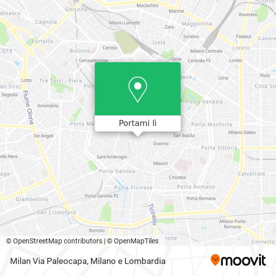 Mappa Milan Via Paleocapa