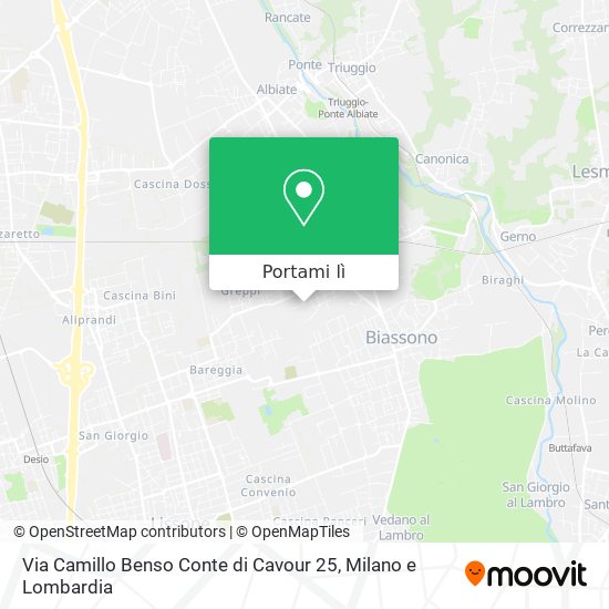 Mappa Via Camillo Benso Conte di Cavour  25