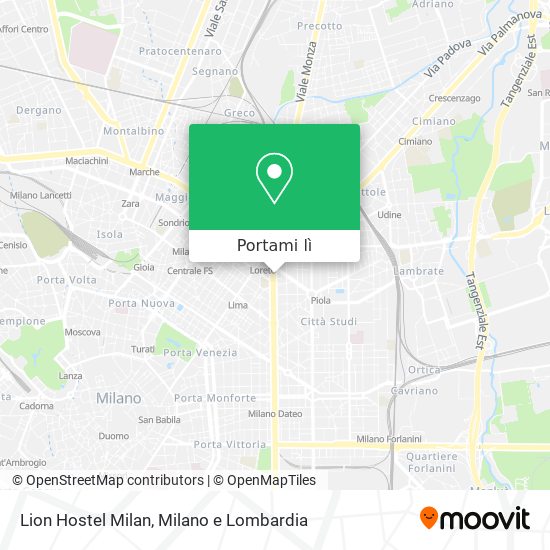 Mappa Lion Hostel Milan
