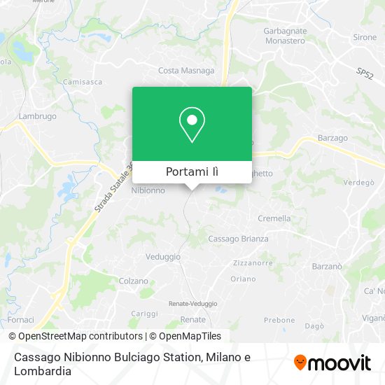 Mappa Cassago Nibionno Bulciago Station