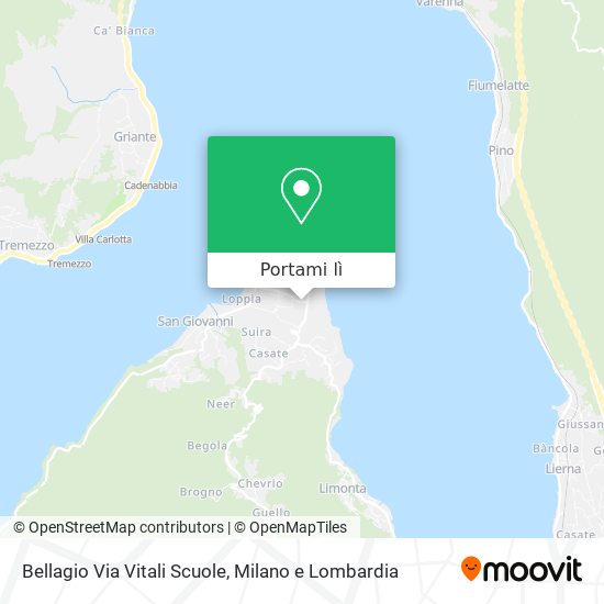 Mappa Bellagio Via Vitali Scuole