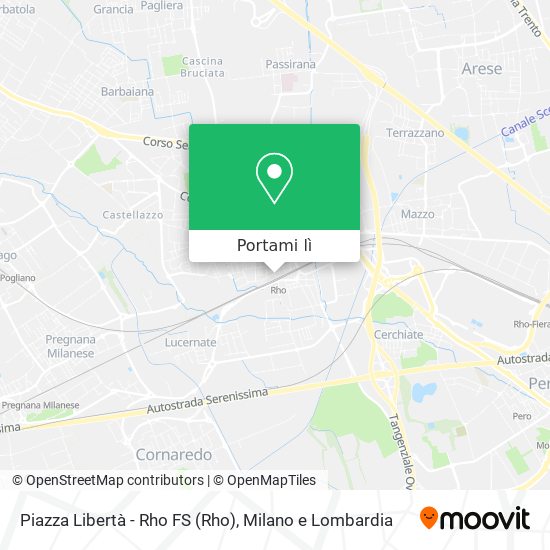 Mappa Piazza Libertà - Rho FS