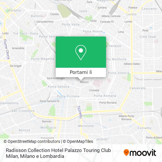 Mappa Radisson Collection Hotel Palazzo Touring Club Milan