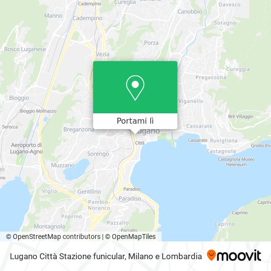 Mappa Lugano Città Stazione funicular