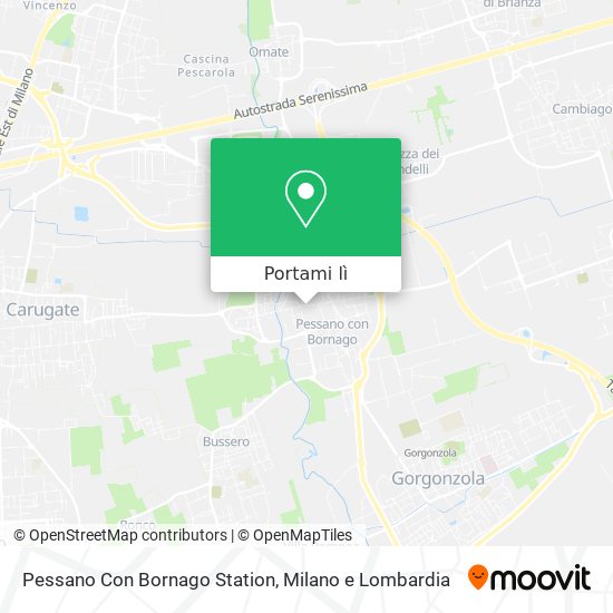 Mappa Pessano Con Bornago Station