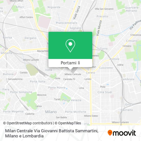 Mappa Milan Centrale Via Giovanni Battista Sammartini