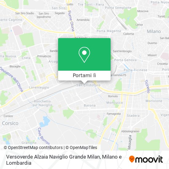 Mappa Versoverde Alzaia Naviglio Grande Milan