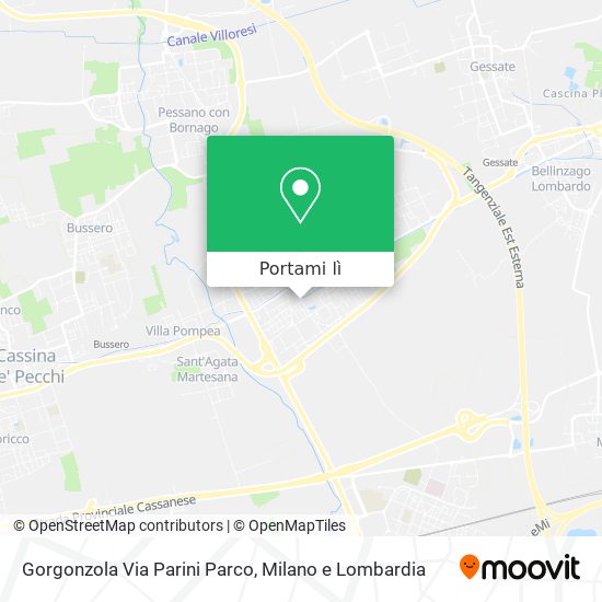 Mappa Gorgonzola Via Parini Parco