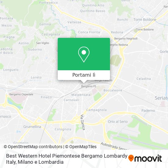 Mappa Best Western Hotel Piemontese Bergamo Lombardy Italy