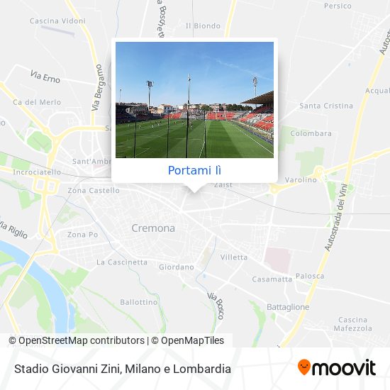 Mappa Stadio Giovanni Zini