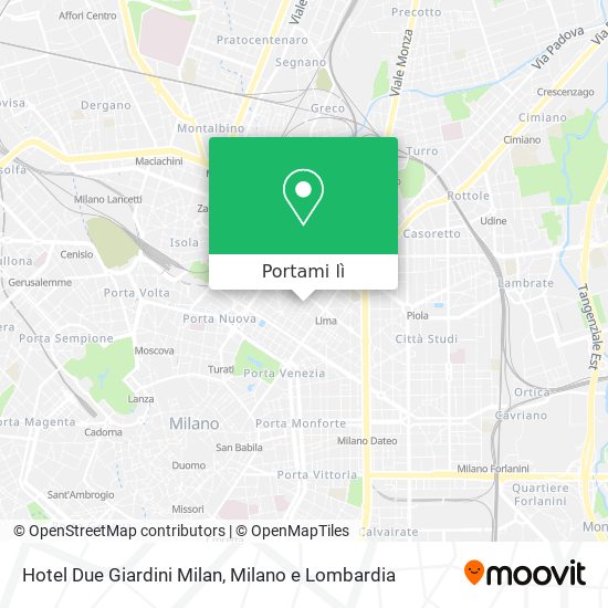 Mappa Hotel Due Giardini Milan