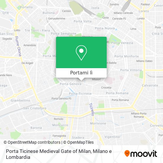 Mappa Porta Ticinese Medieval Gate of Milan