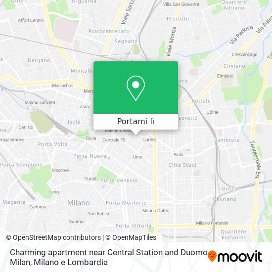 Mappa Charming apartment near Central Station and Duomo Milan