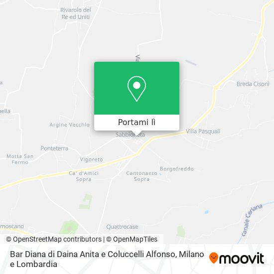 Mappa Bar Diana di Daina Anita e Coluccelli Alfonso