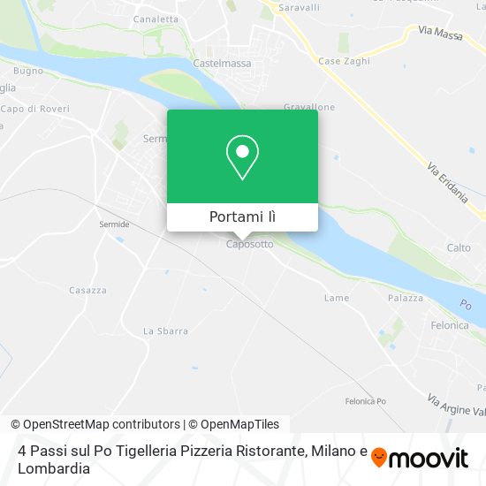 Mappa 4 Passi sul Po Tigelleria Pizzeria Ristorante