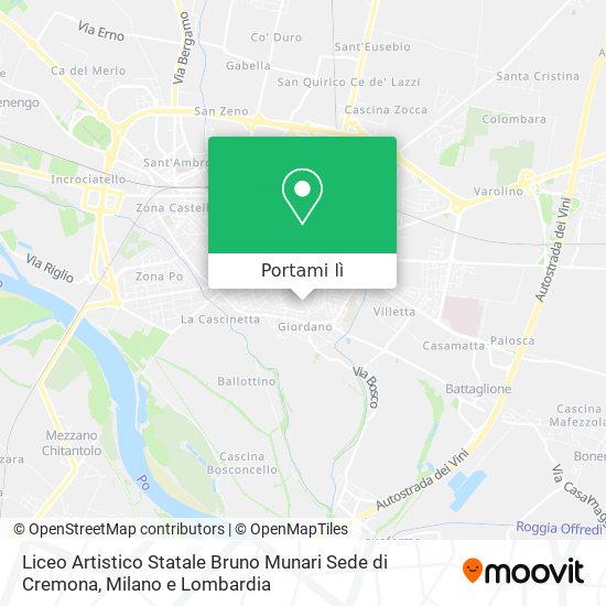 Mappa Liceo Artistico Statale Bruno Munari Sede di Cremona