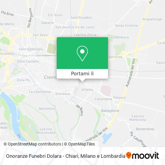 Mappa Onoranze Funebri Dolara - Chiari