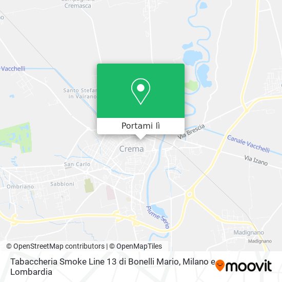 Mappa Tabaccheria Smoke Line 13 di Bonelli Mario