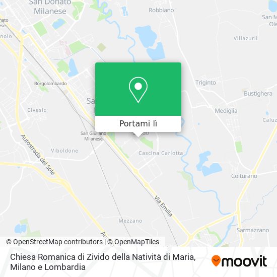 Mappa Chiesa Romanica di Zivido della Natività di Maria