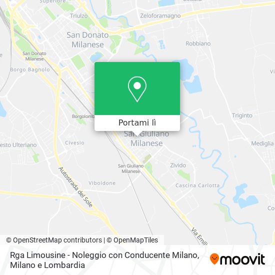 Mappa Rga Limousine - Noleggio con Conducente Milano