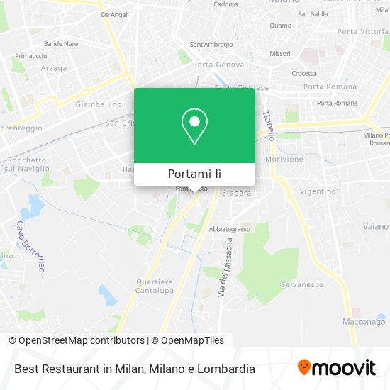 Mappa Best Restaurant in Milan