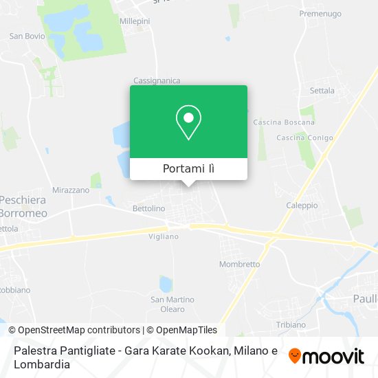 Mappa Palestra Pantigliate - Gara Karate Kookan