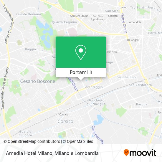 Mappa Amedia Hotel Milano