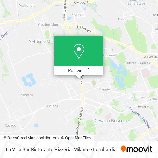 Mappa La Villa Bar Ristorante Pizzeria