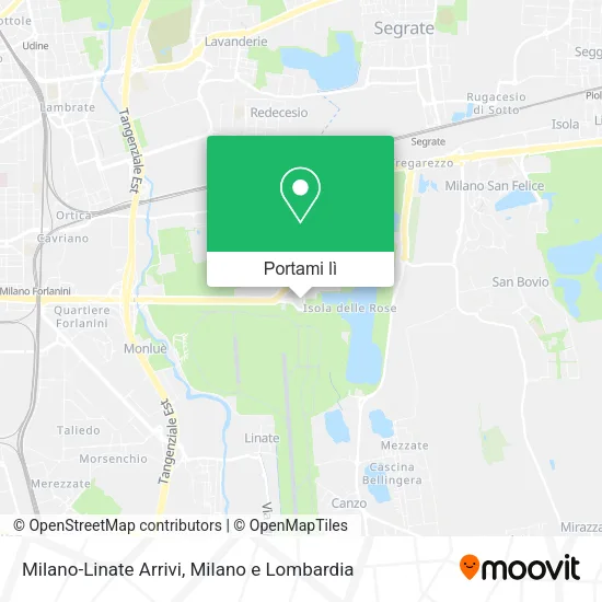 Mappa Milano-Linate Arrivi