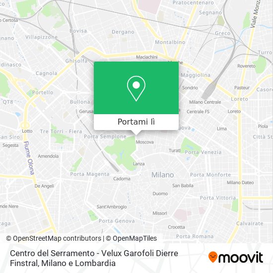 Mappa Centro del Serramento - Velux Garofoli Dierre Finstral